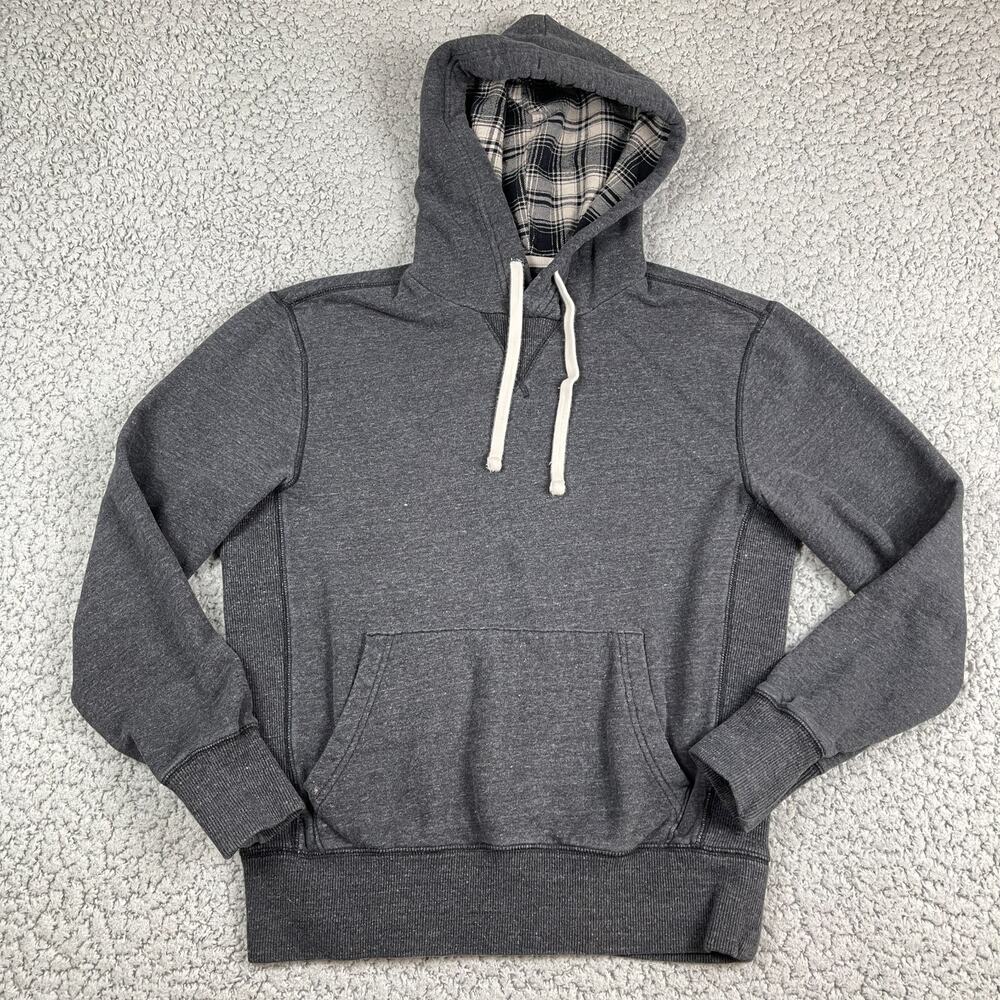 American Eagle Hoodie Mens XS Heathered Pullover Ribbed Side Panels Drawstring